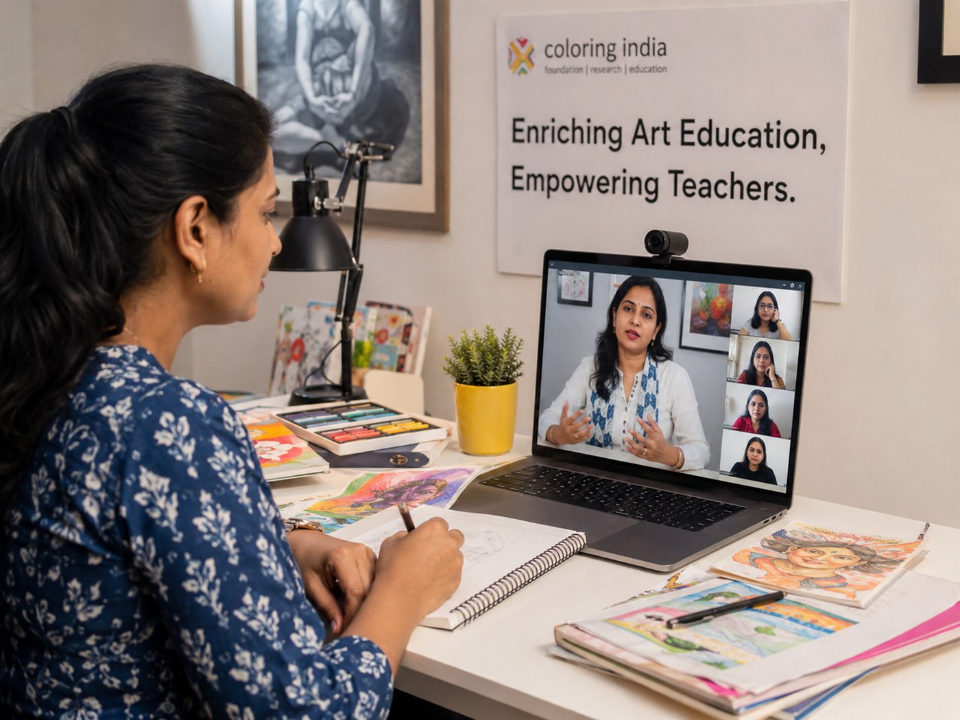 Protiva advisor meeting with art educators online