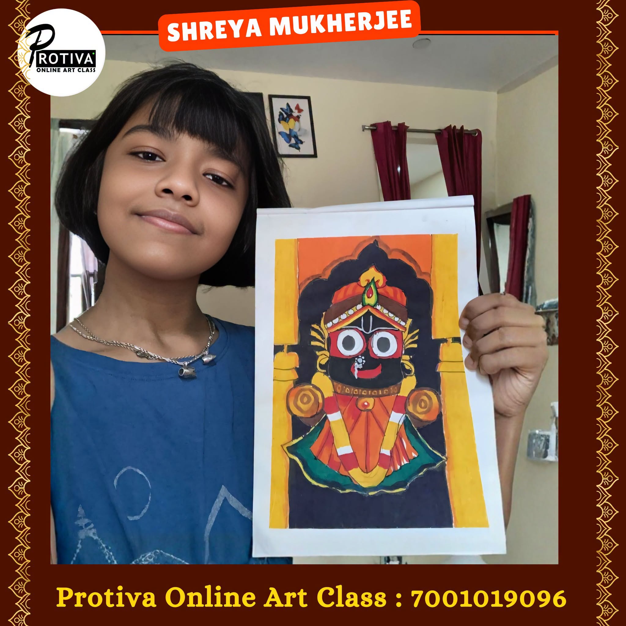 Jagannath Artwork by a Protiva Online Art Class student